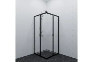 Душевой уголок Triton Вента Щ0000053382 100x100 см профиль чёрный стекло прозрачное